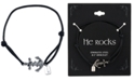 He Rocks Black Cord Bracelet featuring Stainless Steel Anchor